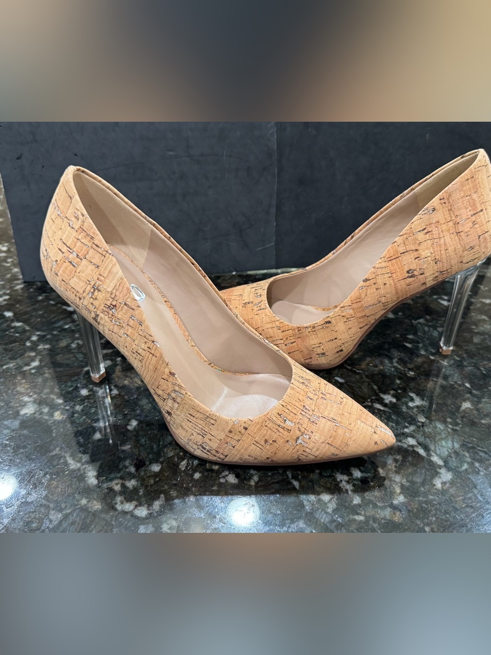 Mix No. 6 Cork-Texture Pointed Stiletto Pumps - Tan